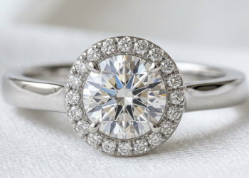18 Carat White Gold Diamond Halo Ring