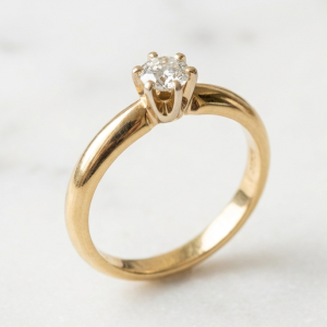 18 Carat Yellow Gold Solitaire Diamond Ring