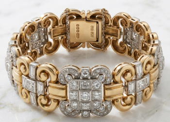 Diamond & Gold Articulated Link Bracelet