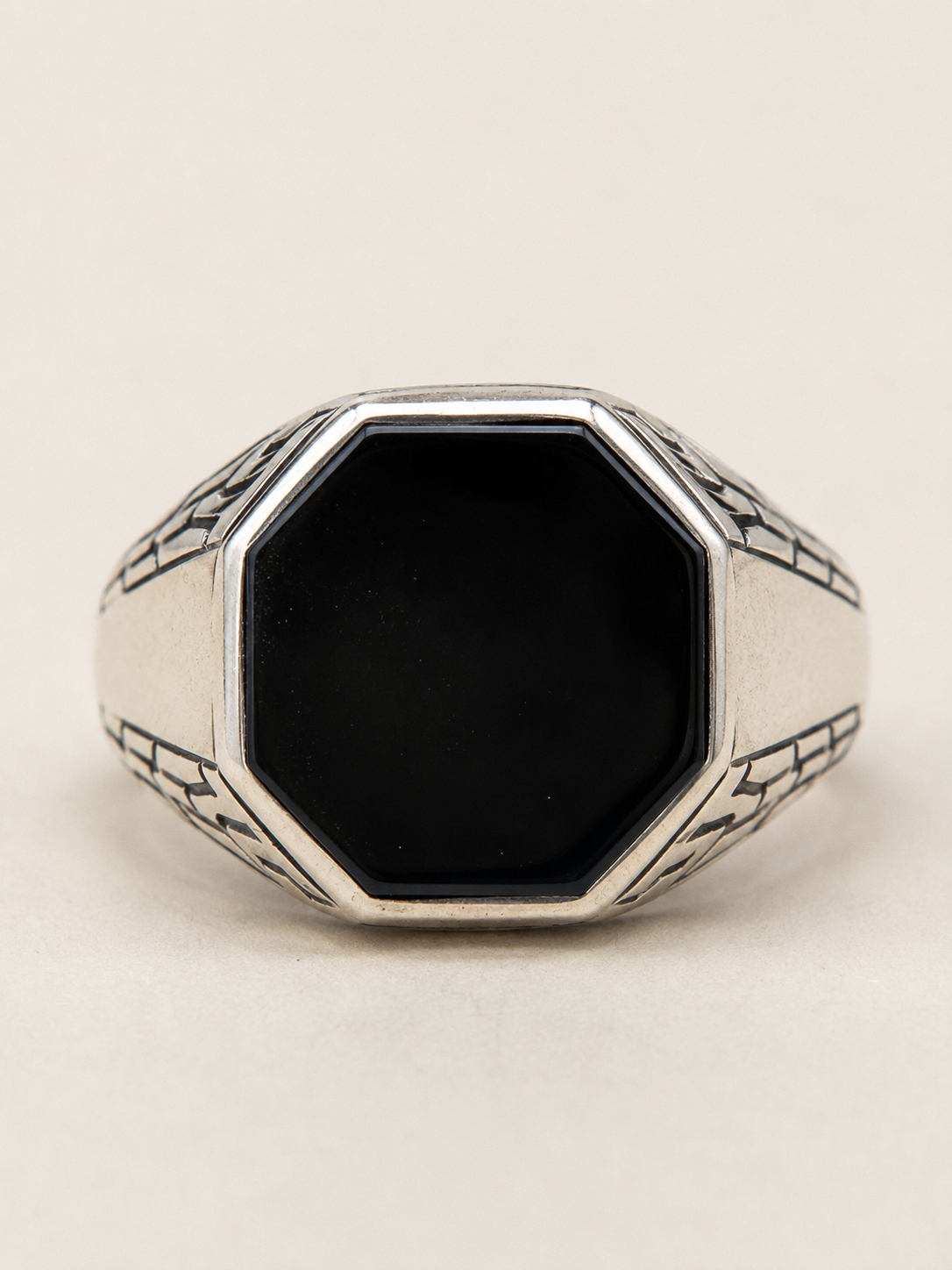 Sterling Silver Black Onyx Signet Ring